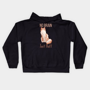 No Brain, Just Fluff - Red American Curl Kids Hoodie